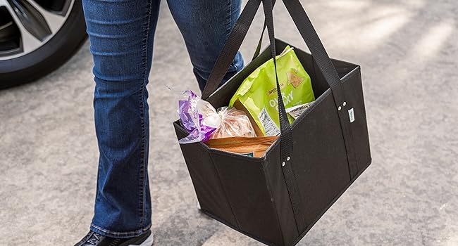 heavy duty wiselife shopping foldable cart for groceries with handles folding basket large