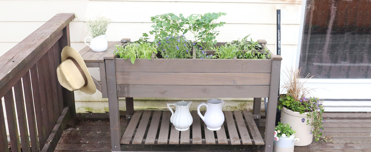 Elevated Wood Planter Box