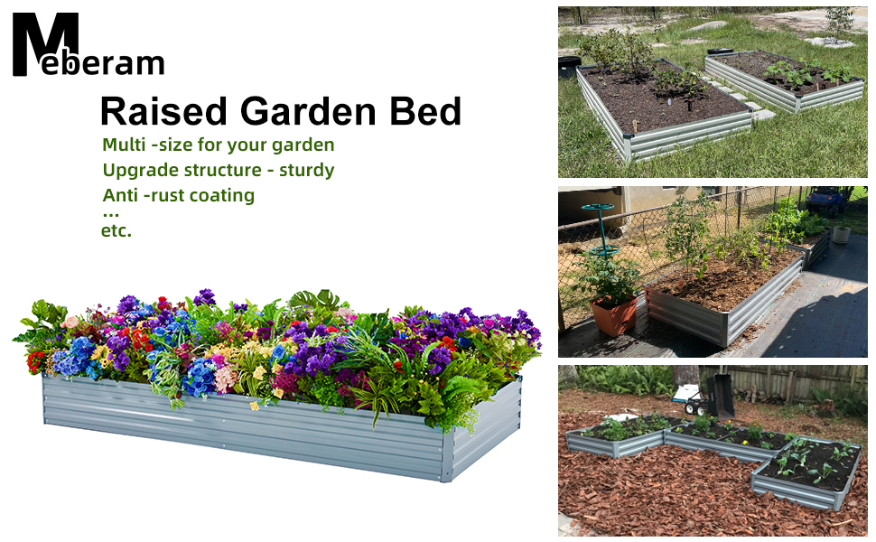 meberam raised garden bed plant box