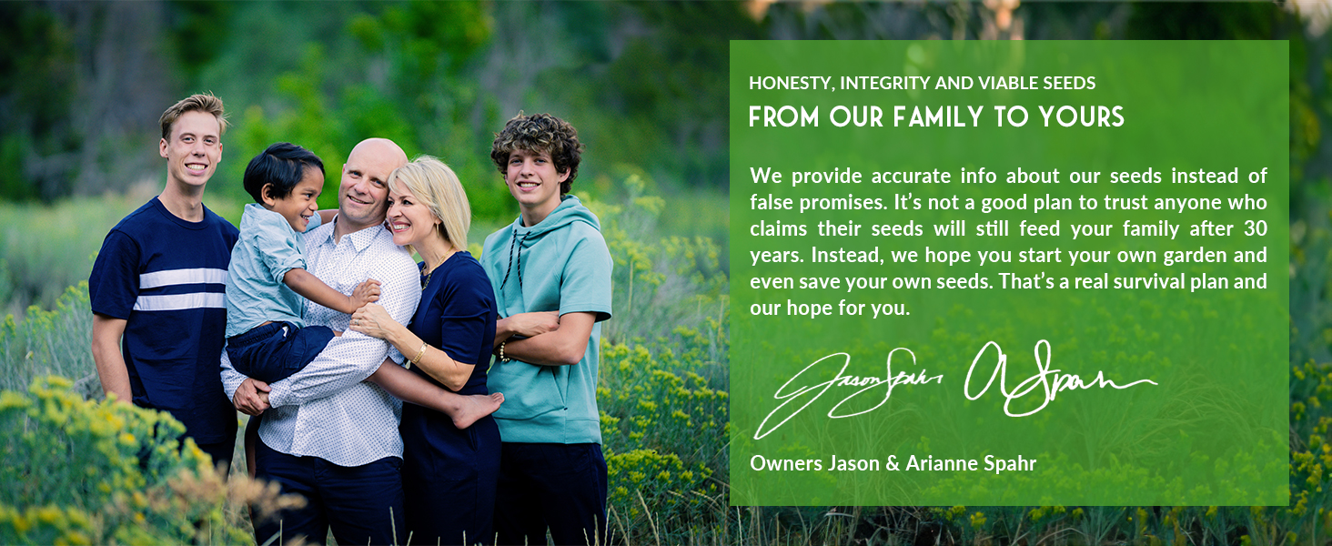 Honesty, integrity, and viable seeds, open-pollinated, good germination rates