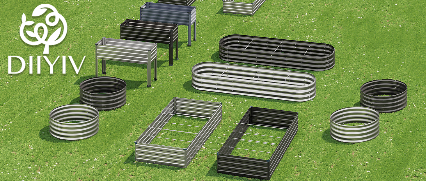 DIIYIV raised garden bed,galvanized raised garden bed,raised garden bed outdoor,planter raised bed