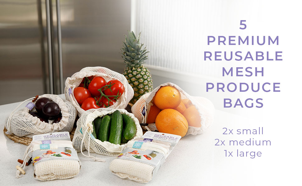Reusable produce bag cotton onion storage reusable food storage bags 