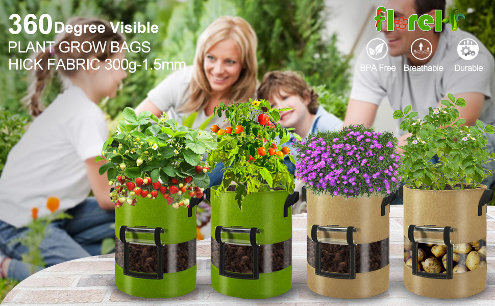 Florelf 360 Degree Visible Potato Grow Bags