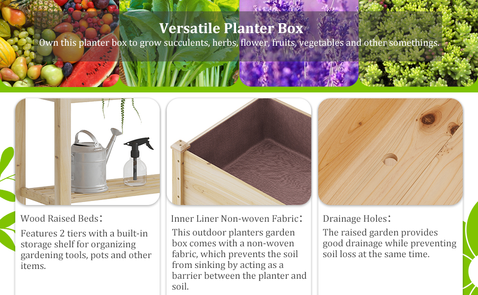 wooden raised bed