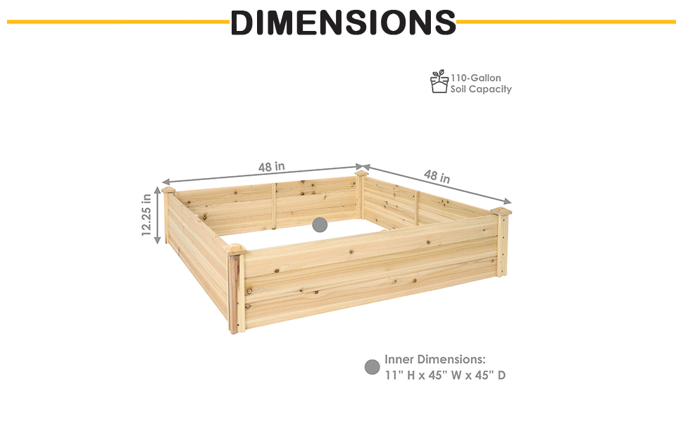 garden bed dimensions