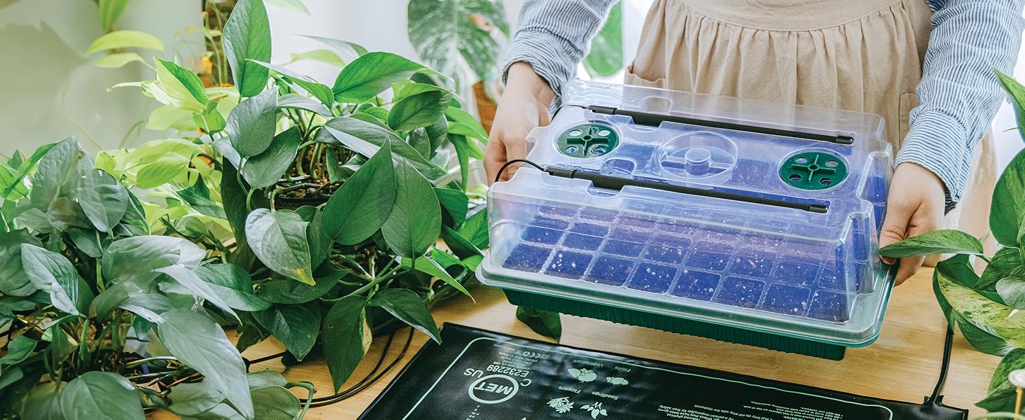 heat mats for seed starting, seedling starter trays gardening gifts