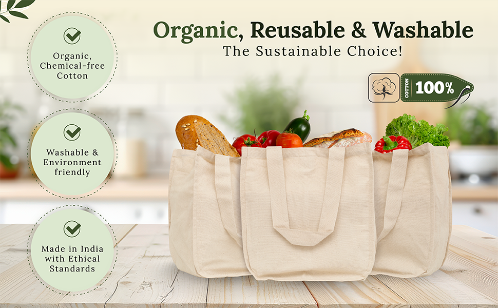 reusable cotton grocery bags