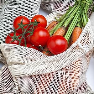 Cotton produce bags grocery reusable