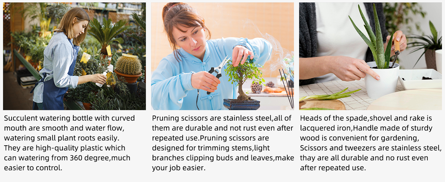 This mini garden tools kit is a thoughtful gift for woman and man who love gardening