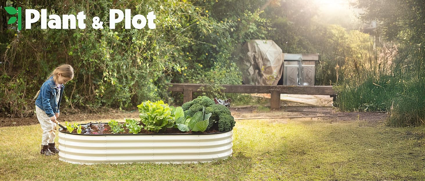 raised metal bed, planter outdoor garden for vegetables