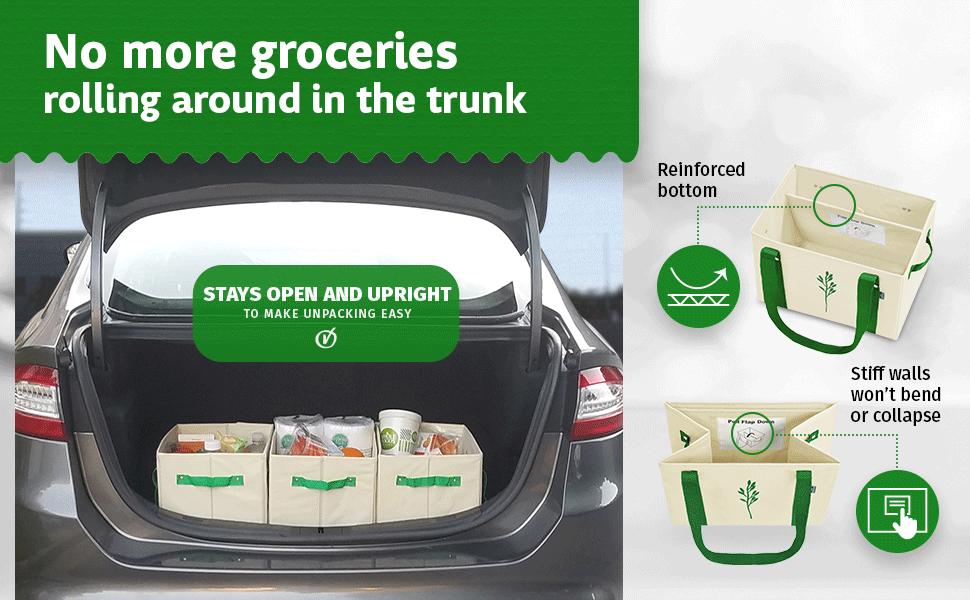 No more groceries rolling around in the trunk