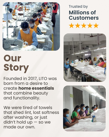 Trusted by Millions of Customers Ethically made towels with premium craftsmanship 