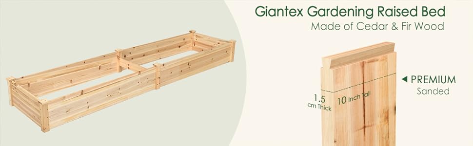 thickness of the wood raised garden bed