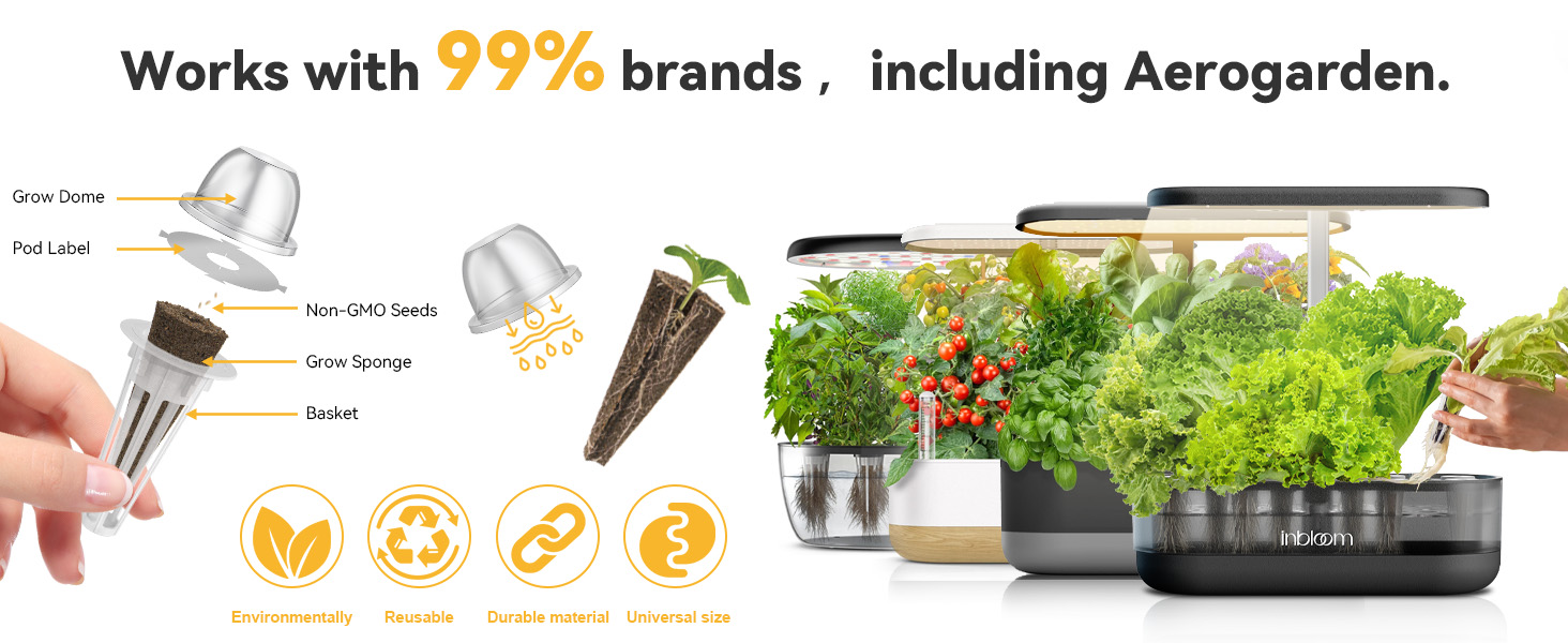 works with 99 percent brands gardens，including aerogarden