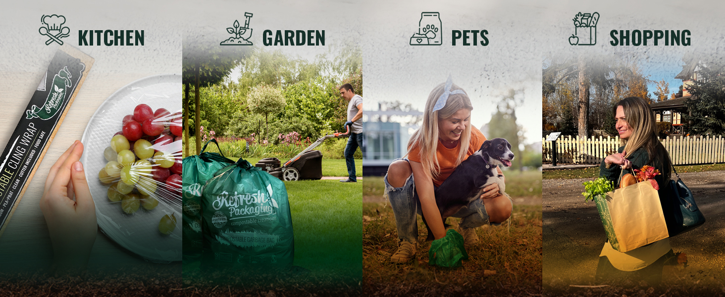 compost safe products trash bags zip top bags cling wrap