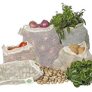 mesh organic cotton produce bags