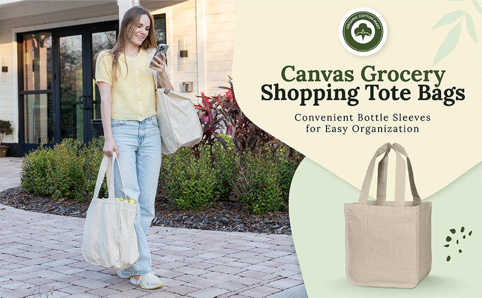 canvas grocery shopping bags