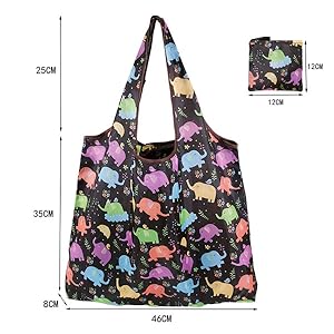 Detail size of the shopping bags