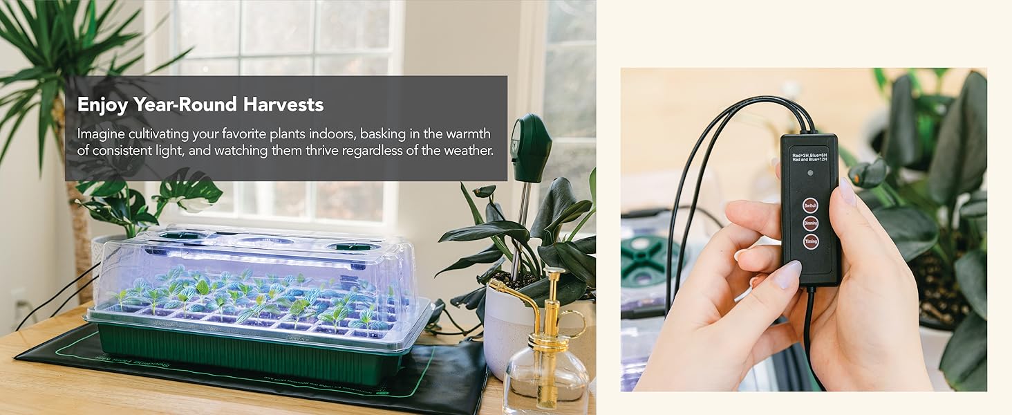seed starting, seed trays, seed starter tray with grow light, plant heat mat for seed starting