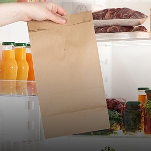 Kraft Paper Bags - Brown Paper Bags for Lunch - Grocery Deli Paper Bags - Paper Sandwich Bags